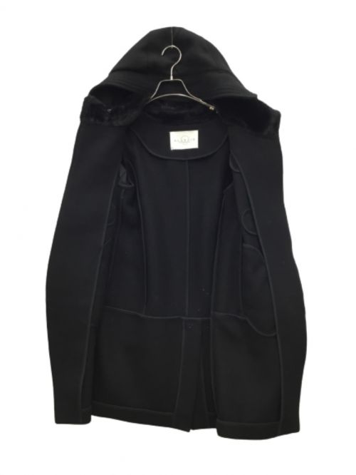 ara ara（アラアラ）ara ara (アラアラ) メルトンウール コクーン ダッフルコート ブラック サイズ:2（M~L）の古着・服飾アイテム