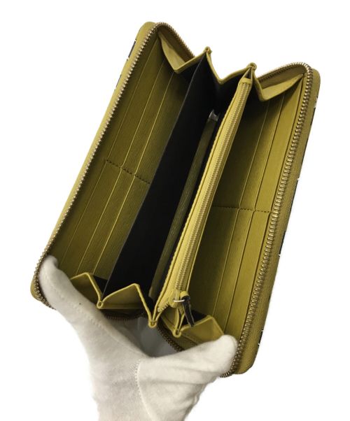 GUCCI（グッチ）GUCCI (グッチ) ラウンドファスナー長財布 イエローの古着・服飾アイテム