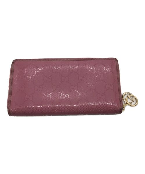 GUCCI（グッチ）GUCCI (グッチ) GGインプリメ ラウンドファスナー ピンクの古着・服飾アイテム