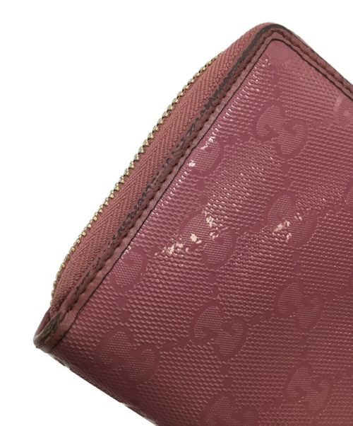 GUCCI（グッチ）GUCCI (グッチ) GGインプリメ ラウンドファスナー ピンクの古着・服飾アイテム
