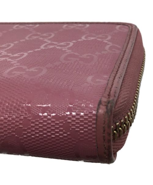 GUCCI（グッチ）GUCCI (グッチ) GGインプリメ ラウンドファスナー ピンクの古着・服飾アイテム