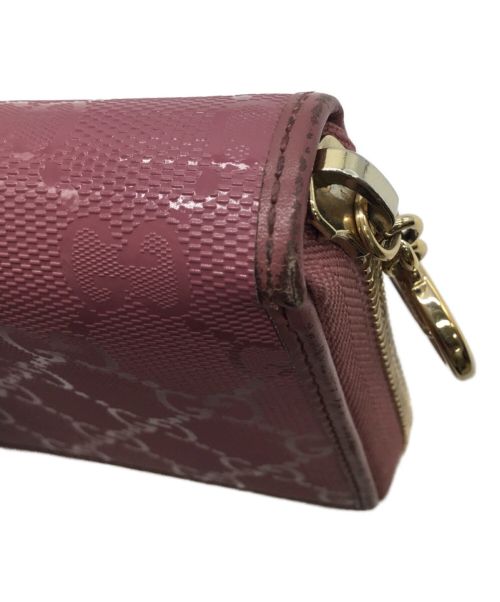 GUCCI（グッチ）GUCCI (グッチ) GGインプリメ ラウンドファスナー ピンクの古着・服飾アイテム