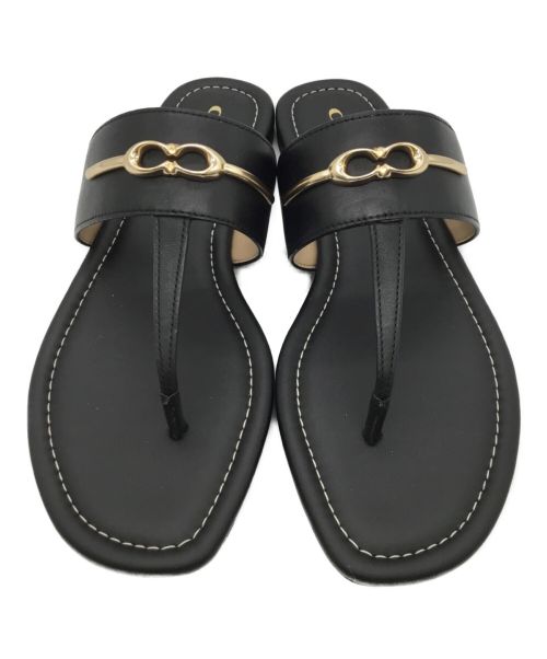 COACH（コーチ）COACH (コーチ) レザーサンダル ブラック サイズ:24.0の古着・服飾アイテム
