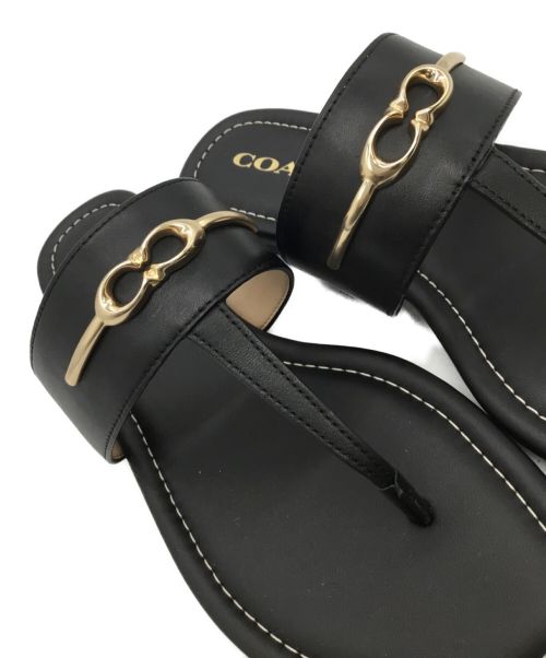 COACH（コーチ）COACH (コーチ) レザーサンダル ブラック サイズ:24.0の古着・服飾アイテム