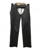 HORN WORKSホーンワークス）の古着「レザーチャップス」｜ブラック