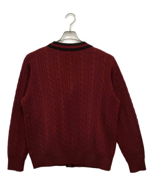 MACKINTOSH LONDON（マッキントッシュ ロンドン）MACKINTOSH LONDON (マッキントッシュ ロンドン) ニットカーディガン ボルドー サイズ:Lの古着・服飾アイテム