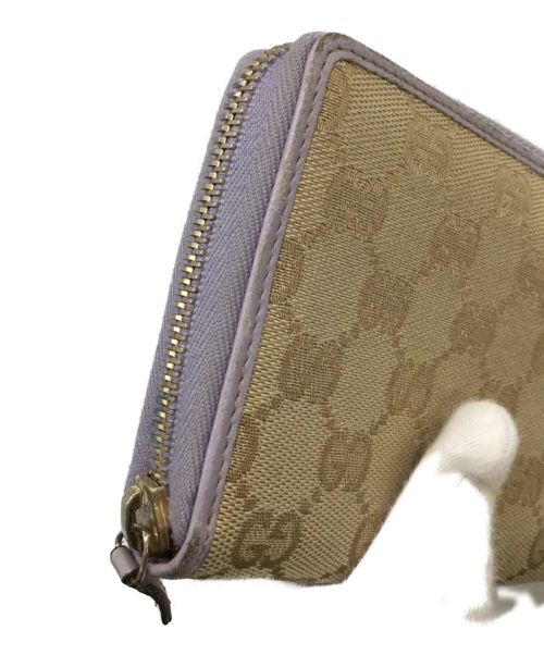 GUCCI（グッチ）GUCCI (グッチ) 長財布 ベージュ×パープルの古着・服飾アイテム