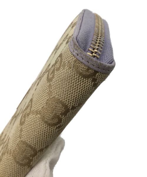 GUCCI（グッチ）GUCCI (グッチ) 長財布 ベージュ×パープルの古着・服飾アイテム