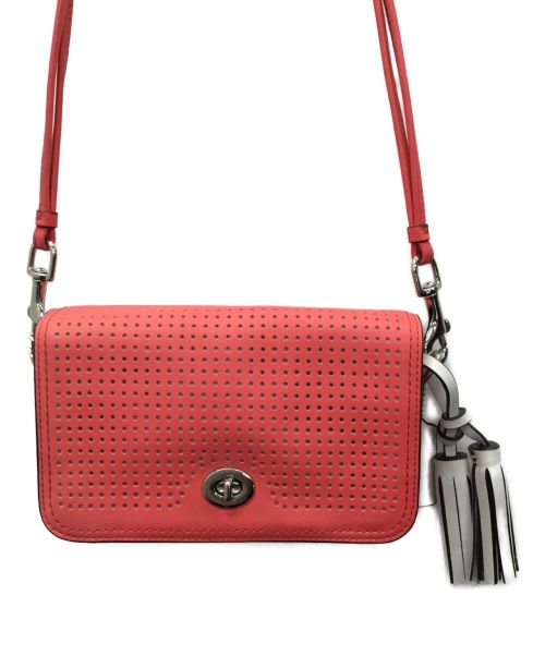 COACH（コーチ）COACH (コーチ) パンチングショルダーバッグ ショッキングピンクの古着・服飾アイテム