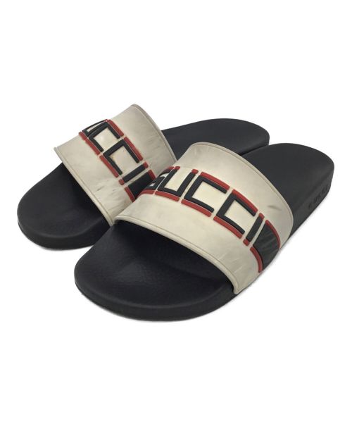 GUCCI（グッチ）GUCCI (グッチ) スライドサンダル ホワイト×ブラック サイズ:28.5の古着・服飾アイテム