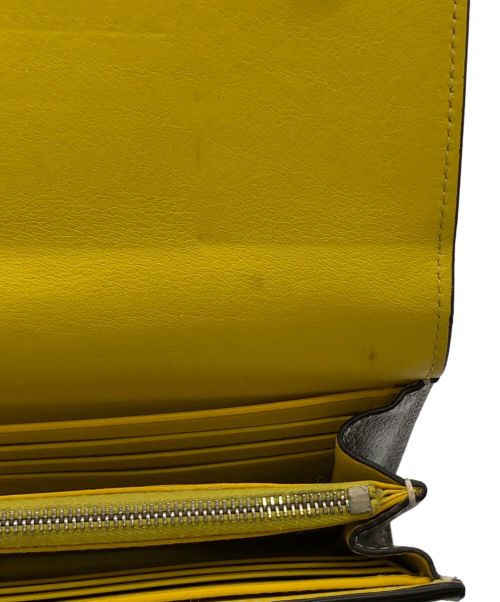 CELINE（セリーヌ）CELINE (セリーヌ) ラージフラップ マルチファンクション ウォレット ベージュ×イエローの古着・服飾アイテム