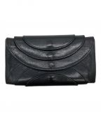 i ro seイロセ）の古着「ガラスカウレザーフォールド3フラップウォレット」｜ブラック