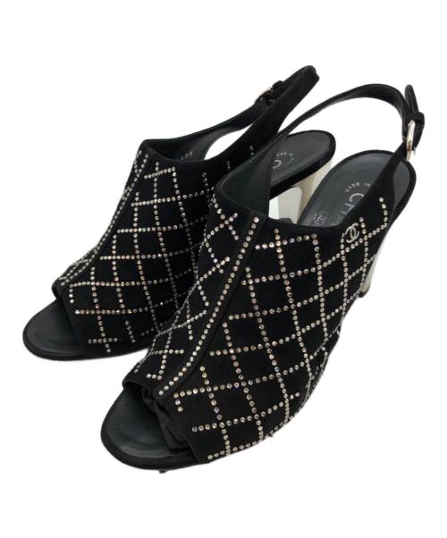 CHANEL（シャネル）CHANEL (シャネル) ストラップサンダル ブラック サイズ:38Cの古着・服飾アイテム