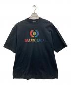 BALENCIAGAバレンシアガ）の古着「刺繍ロゴTシャツ」｜ブラック