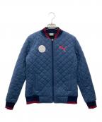 PUMAプーマ）の古着「キルティングジャケット」｜ネイビー