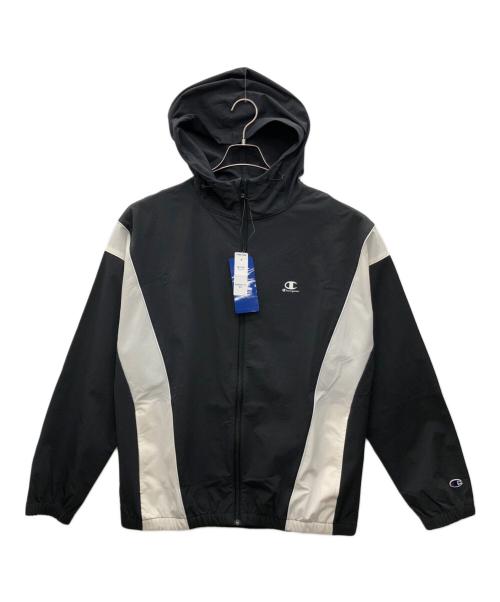 Champion（チャンピオン）Champion (チャンピオン) ジップフーデッドジャケット ブラック×ホワイト サイズ:L 未使用品の古着・服飾アイテム