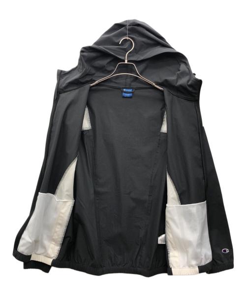 Champion（チャンピオン）Champion (チャンピオン) ジップフーデッドジャケット ブラック×ホワイト サイズ:L 未使用品の古着・服飾アイテム
