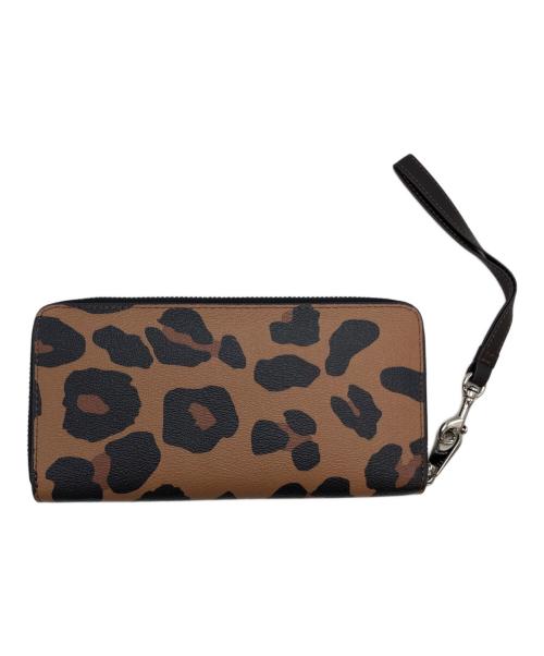 COACH（コーチ）COACH (コーチ) ラウンドファスナー財布 ブラウン×ブラックの古着・服飾アイテム