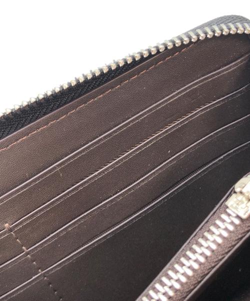 COACH（コーチ）COACH (コーチ) ラウンドファスナー財布 ブラウン×ブラックの古着・服飾アイテム