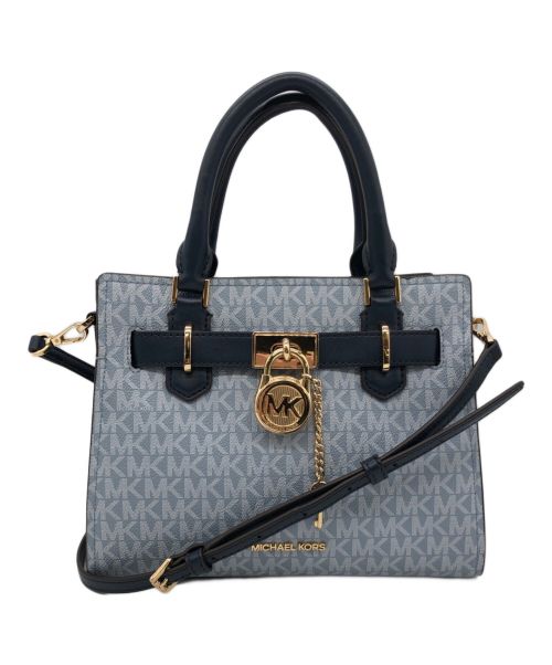 MICHAEL KORS（マイケル・コース）MICHAEL KORS (マイケルコース) HAMILTON（ハミルトン）サッチェル スモール  ブルーの古着・服飾アイテム