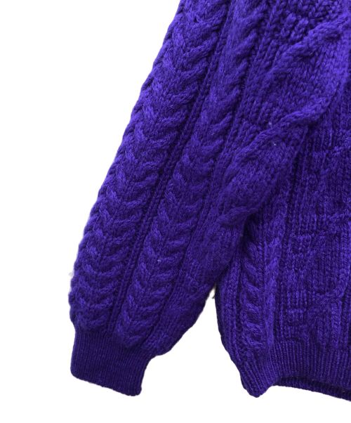 Kerry Traditions（ケリートラディションズ）Kerry Traditions (ケリートラディションズ) ニットカーディガン パープル サイズ:XSの古着・服飾アイテム