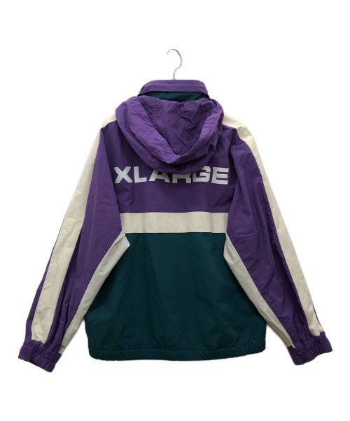 X-LARGE（エクストララージ）X-LARGE (エクストララージ) ブルゾン パープル×ホワイトxグリーン サイズ:Mの古着・服飾アイテム