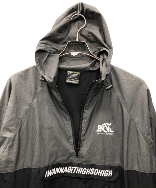 BACK CHANNEL（バックチャンネル）BACK CHANNEL (バックチャンネル) ナイロン アノラック ジャケット ブラック サイズ:Lの古着・服飾アイテム