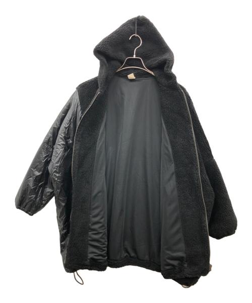 β（ベータ）β (ベータ) トスカーナボア×タフタ ニットポケット付きパーカ ブラック サイズ:Mの古着・服飾アイテム