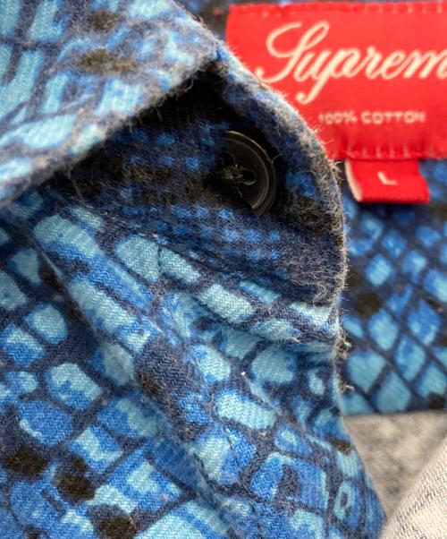 SUPREME（シュプリーム）Supreme (シュプリーム) 総柄シャツ ブルー サイズ:Lの古着・服飾アイテム