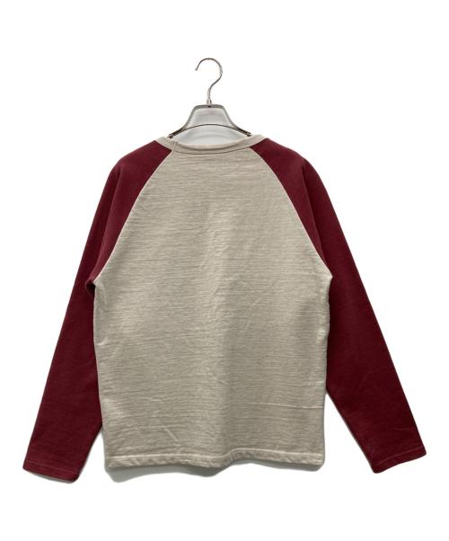 JAPAN BLUE JEANS（ジャパンブルージーンズ）JAPAN BLUE JEANS (ジャパンブルージーンズ) スウェット ベージュ×レッド サイズ:Mの古着・服飾アイテム