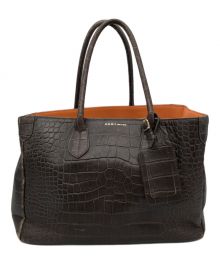 A.D.M.J.（エーディーエムジェイ）の古着「クロコ型押し トートバッグ」｜ブラウン