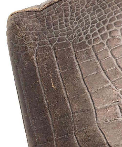 A.D.M.J.（エーディーエムジェイ）A.D.M.J. (エーディーエムジェイ) クロコ型押し トートバッグ ブラウンの古着・服飾アイテム