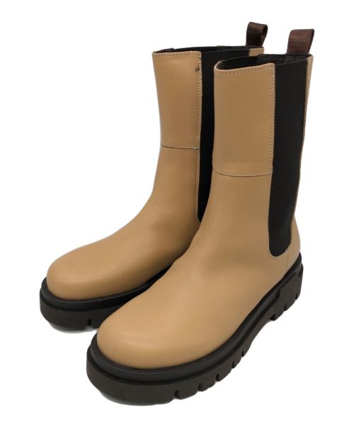 Carmens（カルメンズ）Carmens (カルメンズ) TOMORROW LAND (トゥモローランド) サイドゴアラバーブーツ ベージュ サイズ:38の古着・服飾アイテム