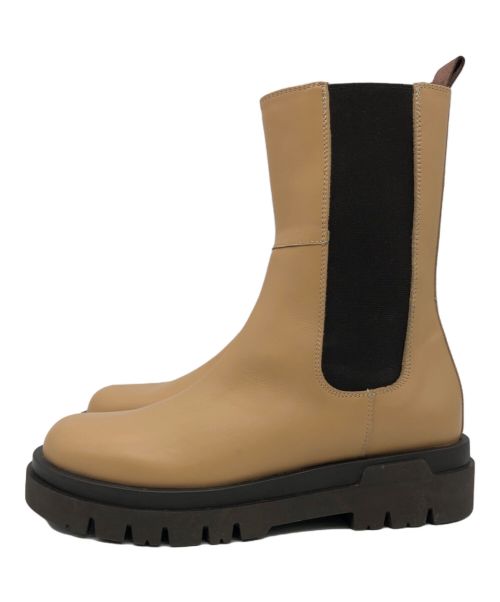 Carmens（カルメンズ）Carmens (カルメンズ) TOMORROW LAND (トゥモローランド) サイドゴアラバーブーツ ベージュ サイズ:38の古着・服飾アイテム