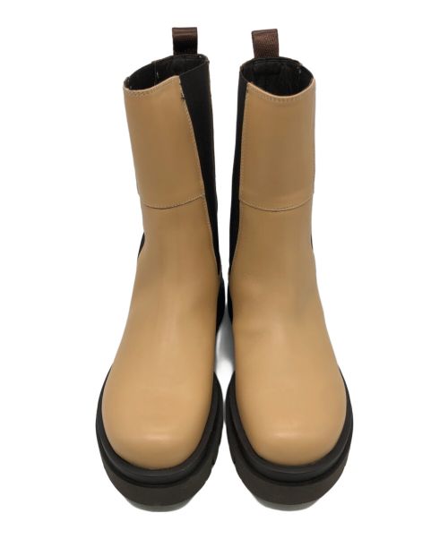 Carmens（カルメンズ）Carmens (カルメンズ) TOMORROW LAND (トゥモローランド) サイドゴアラバーブーツ ベージュ サイズ:38の古着・服飾アイテム