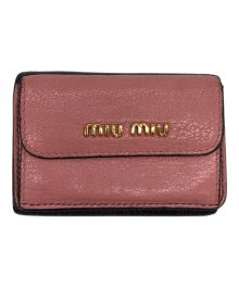 MIU MIU（ミュウミュウ）の古着「マドラスミニウォレット」｜ブラック×ピンク