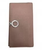 BVLGARIブルガリ）の古着「ロゴクリップレザー長財布」｜ピンク