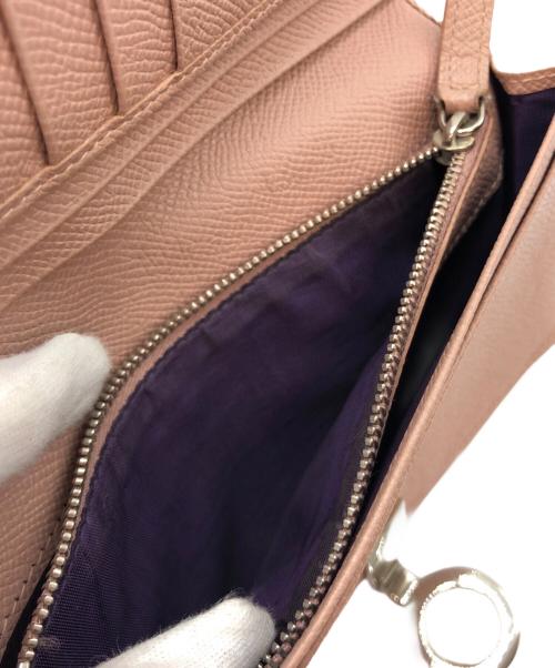 BVLGARI（ブルガリ）BVLGARI (ブルガリ) ロゴクリップレザー長財布 ピンクの古着・服飾アイテム