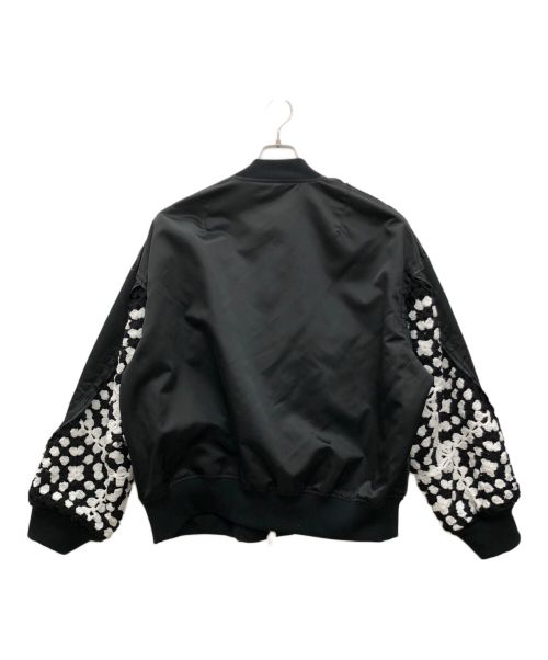 DISCOVERED（ディスカバード）DISCOVERED (ディスカバード) CROCHET SLEEVE MA-1 ブラック サイズ:3の古着・服飾アイテム