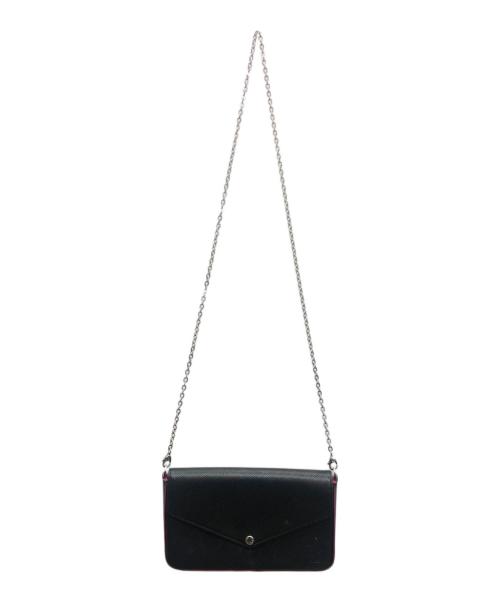 LOUIS VUITTON（ルイ ヴィトン）LOUIS VUITTON (ルイ ヴィトン) ショルダーウォレット ブラック×ピンクの古着・服飾アイテム
