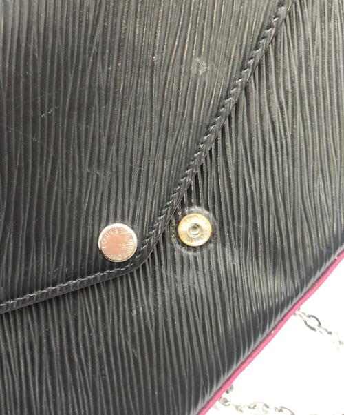 LOUIS VUITTON（ルイ ヴィトン）LOUIS VUITTON (ルイ ヴィトン) ショルダーウォレット ブラック×ピンクの古着・服飾アイテム