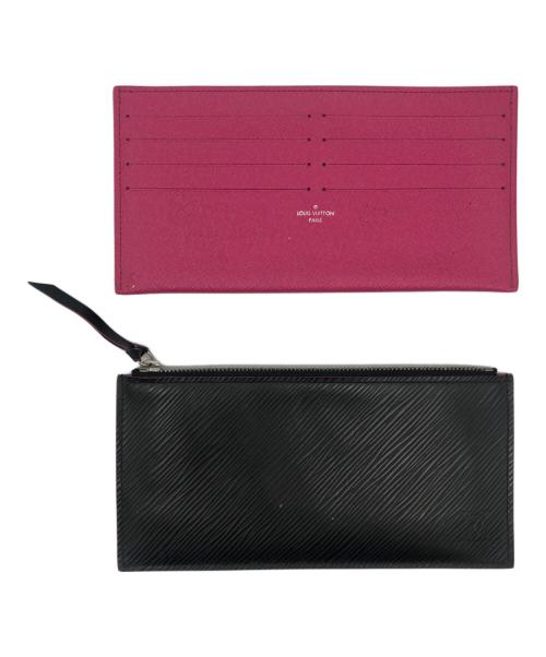 LOUIS VUITTON（ルイ ヴィトン）LOUIS VUITTON (ルイ ヴィトン) ショルダーウォレット ブラック×ピンクの古着・服飾アイテム