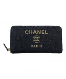 CHANEL（シャネル）の古着「ラウンドファスナー財布」｜ネイビー
