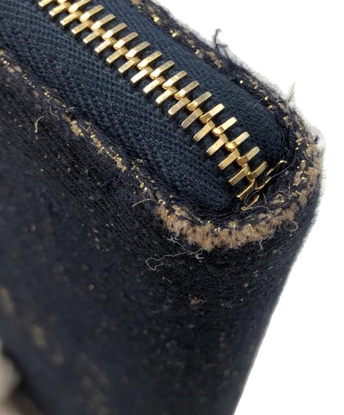 CHANEL（シャネル）CHANEL (シャネル) ラウンドファスナー財布 ネイビーの古着・服飾アイテム