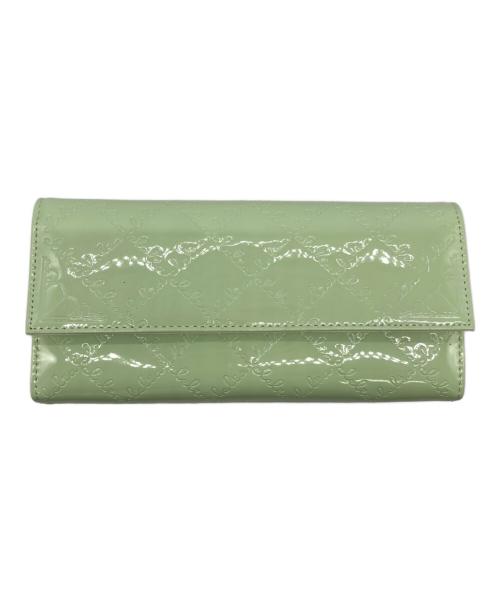 Clelia（クレリア）clelia (クレリア) がま口×フラップエナメル長財布 黄緑 未使用品の古着・服飾アイテム