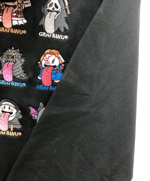 GRAF&WU（グラフアンドユー）GRAF＆WU (グラフアンドユー) ハロウィーンマルチキャラクターパーカー ブラック サイズ:XLの古着・服飾アイテム