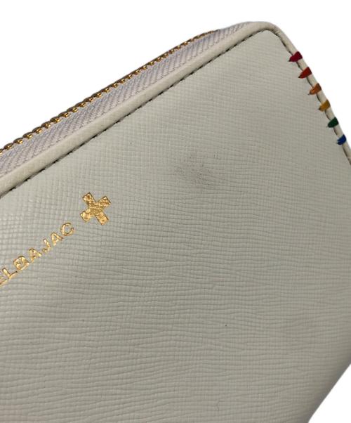 CASTELBAJAC（カステルバジャック）CASTELBAJAC (カステルバジャック) ラウンドファスナー長財布 ホワイトの古着・服飾アイテム