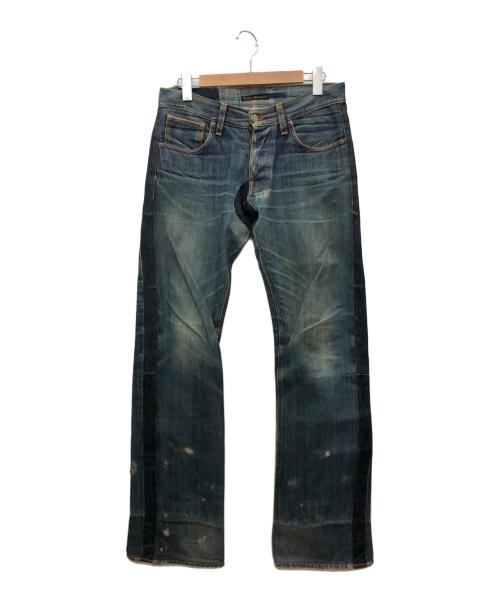 NUDIE JEANS（ヌーディー・ジーンズ）NUDIE JEANS (ヌーディー・ジーンズ) ダメージ加工デニムパンツ インディゴ サイズ:W28の古着・服飾アイテム