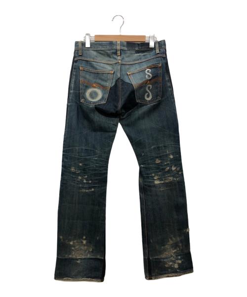 NUDIE JEANS（ヌーディー・ジーンズ）NUDIE JEANS (ヌーディー・ジーンズ) ダメージ加工デニムパンツ インディゴ サイズ:W28の古着・服飾アイテム