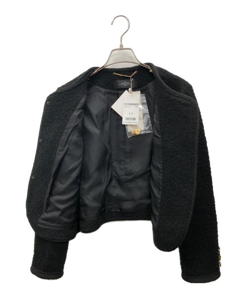 THE CLASSE DoCLASSE（ザクラス ドゥクラッセ）THE CLASSE DoCLASSE (ザクラス ドゥクラッセ) ノーカラージャケット ブラック サイズ:11 未使用品の古着・服飾アイテム